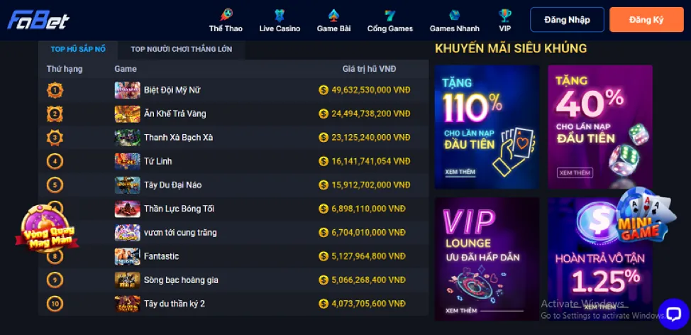 Hoàn trả casino 28bet